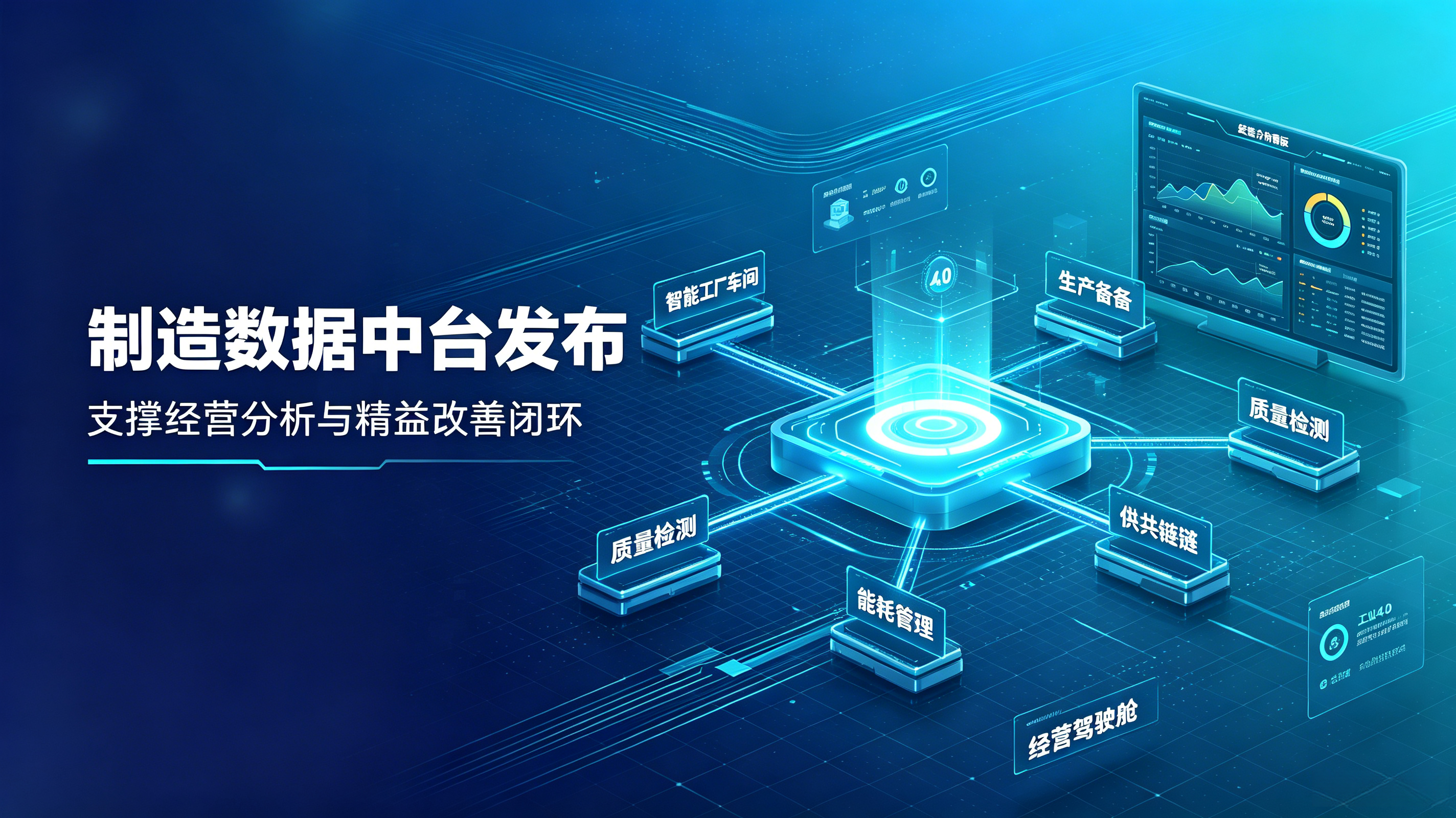 制造数据中台发布,支撑经营分析与精益改善闭环
